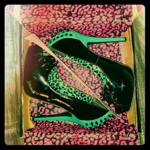 Dollhouse "Striker" Spiked Peep-toe Heels